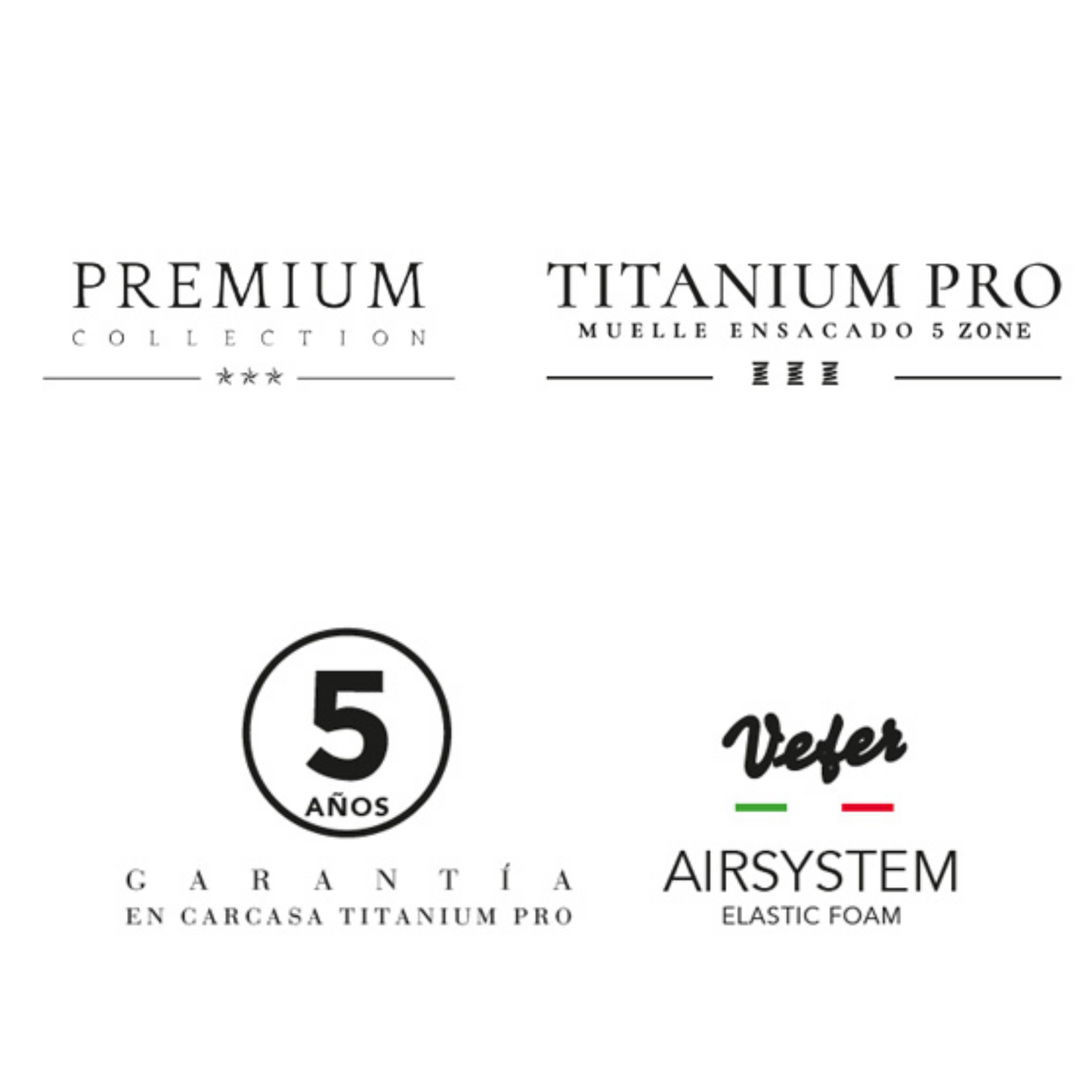 Colchon Class Titanium Premium Titanium Pro 5 Años de Garantia